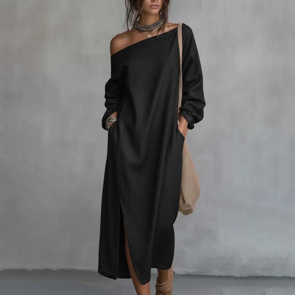 Women's One Shoulder Long Slee - đánh giá và giá Linen Dress Wrap